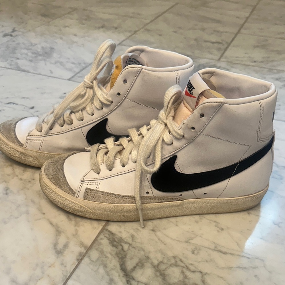 Nike Blaze High-Top Sneakers with Black Swoosh